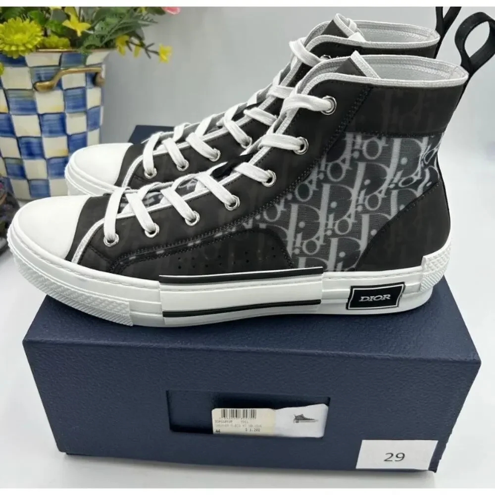 Men's Dior B – 23 oblique high top sneakers size 44 made in Italy - Picture 2 of 12